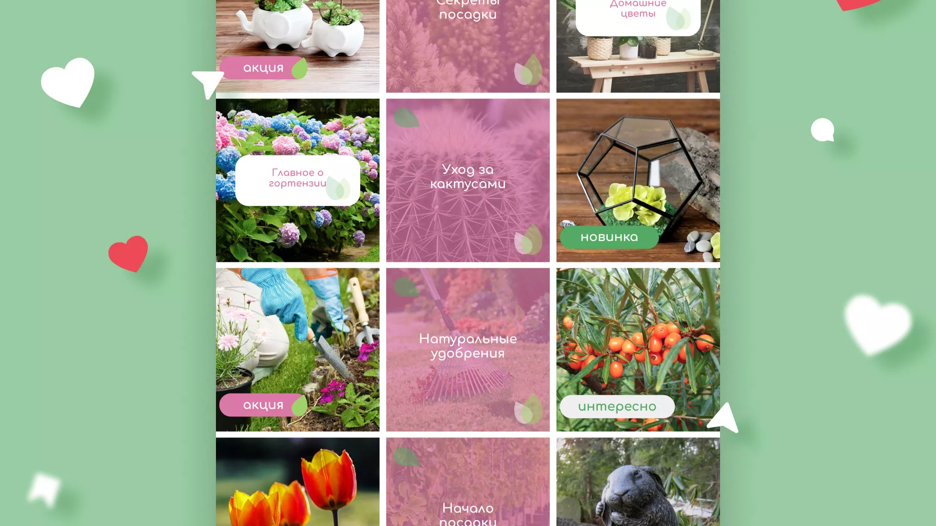 Разработка оформления профиля Instagram для магазина «Floraint» в Севске